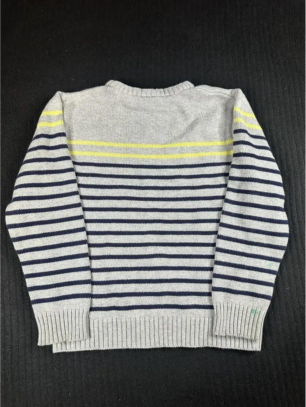 🧵✨ Boys Gray Striped Sweater, Sz Small(5-6), Gymboree, Crew 100% Cotton 🧵✨